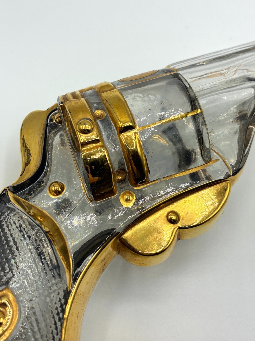 Vintage Austrian Revolver Shaped Glass Bottle Famosa LPW MCM - Picture 2 of 16